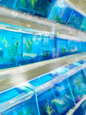 A digital art piece titled "hj_aquarium"